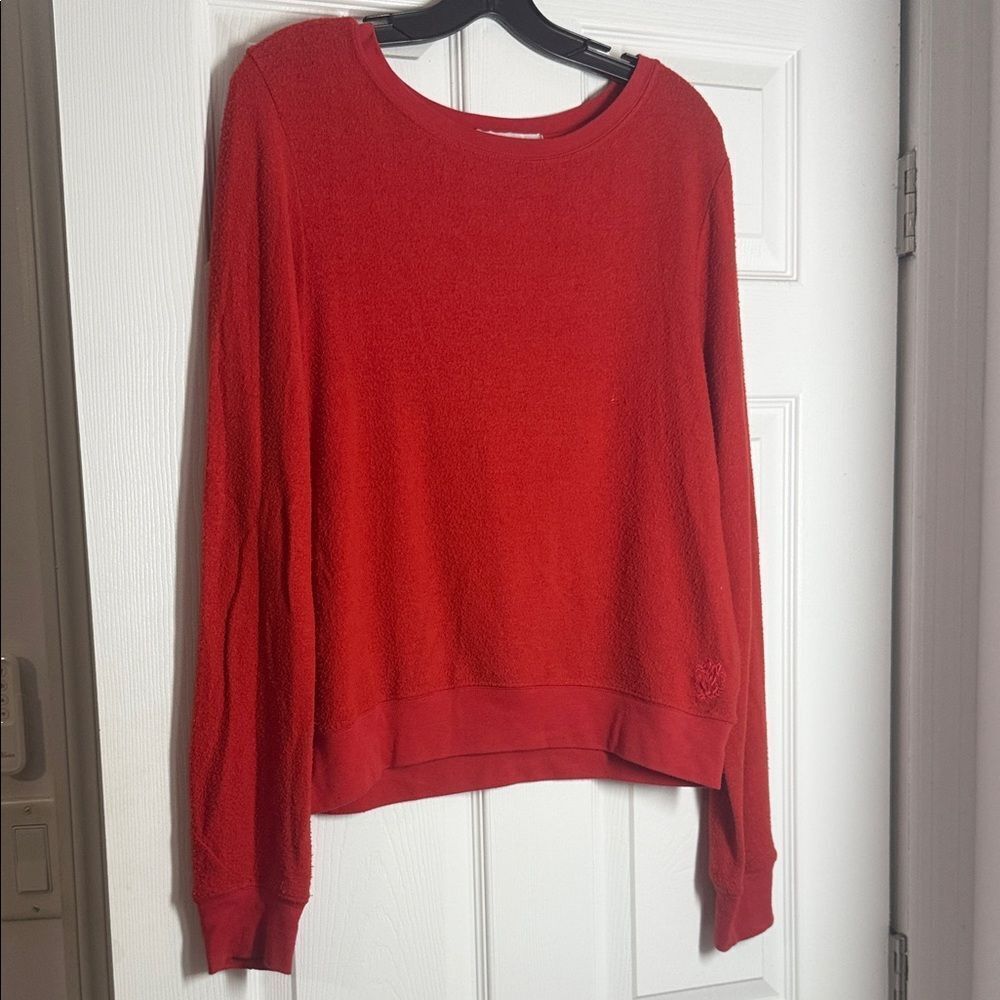 Red Women's Pullover Sweater WILDFOX Soft Long Sleeve Size Small
